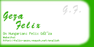 geza felix business card